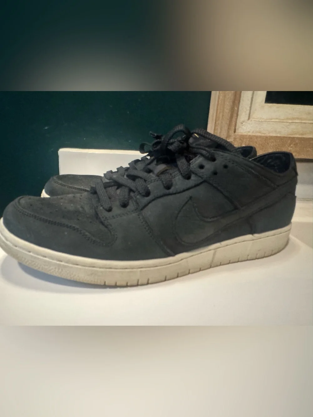 Nike SB Dunk Low Black Suede Low-Top Sneakers - Men Size 12